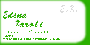 edina karoli business card